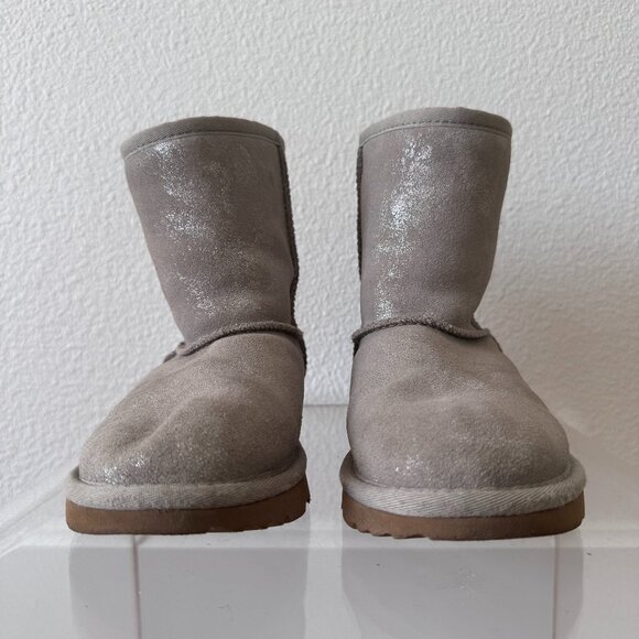 UGG Kids Classic II Shimmer Boots Size 1 Youth | Metallic Mini Shearling Winter - Picture 3 of 13